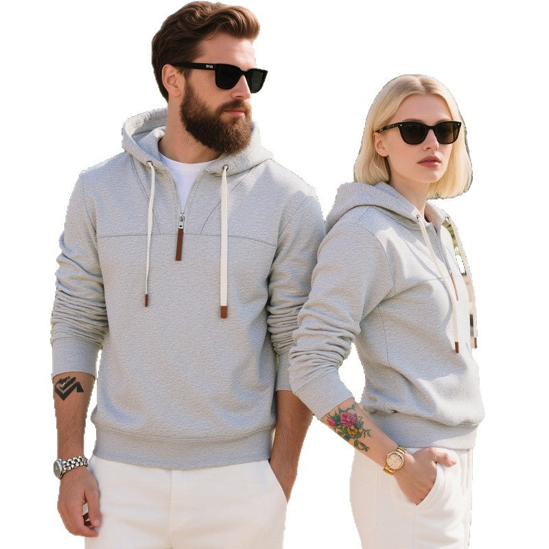 Herren modischer Kapuzenpullover mit strukturiertem Gewebe und praktischen Reißverschlussdetails EB