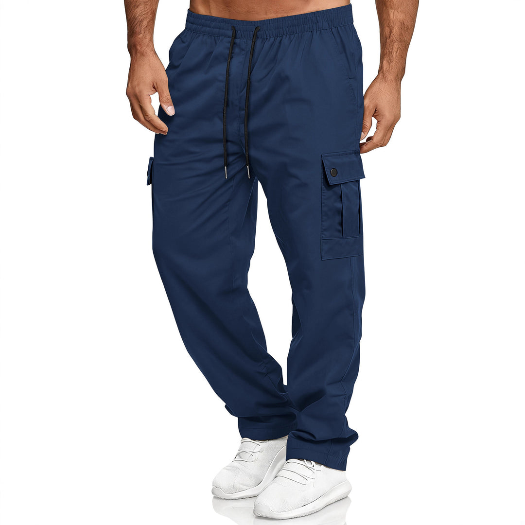 Herren Relaxed-Fit Cargo-Jogger mit elastischem Bund, Kordelzug und Klappentaschen EB