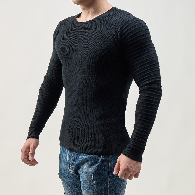 Herren modischer Strickpullover mit innovativer Rippstruktur EB