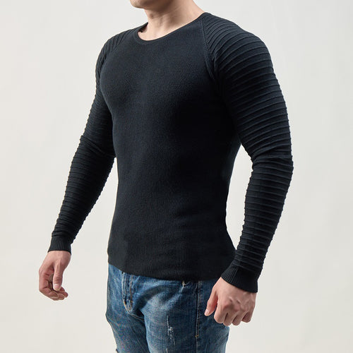 Herren modischer Strickpullover mit innovativer Rippstruktur EB