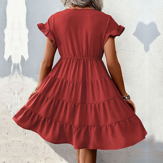 Damen Wickelkleid mit Rüschendetails EB