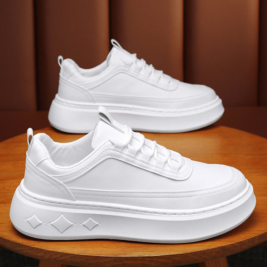 Damen modische Sneaker mit trendiger Plateausohle und hochwertigem Lederobermaterial EB
