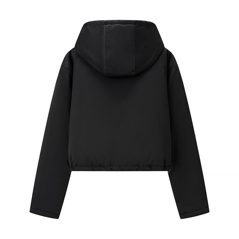 Damen modische Übergangsjacke mit Kapuze und elastischen Abschlüssen EB