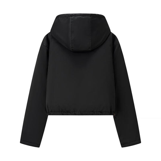 Damen modische Übergangsjacke mit Kapuze und elastischen Abschlüssen EB