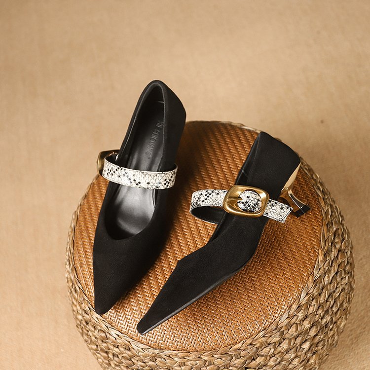 Damen elegante Slingback-Pumps mit Glitzer-Riemen EB