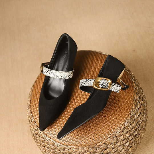 Damen elegante Slingback-Pumps mit Glitzer-Riemen EB