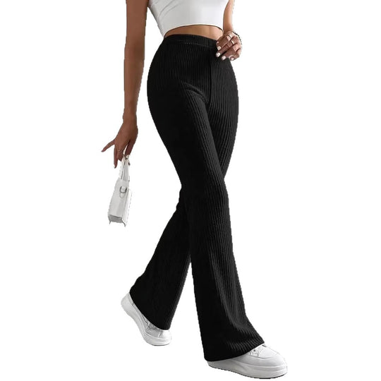 Damen Wide-Leg Ribbed-Hose EB
