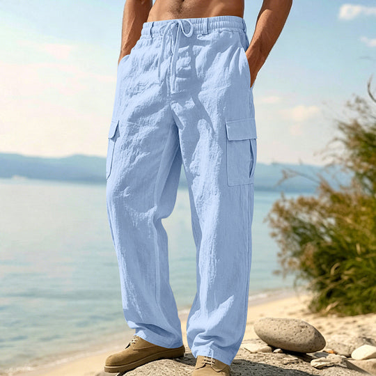 Herren Cargo-Hose mit Kordelzug, weitem Schnitt und aufgesetzten Taschen EB