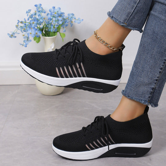 Damen Bequeme Sport-Sneaker mit atmungsaktivem Mesh-Obermaterial und dämpfender Sohle EB