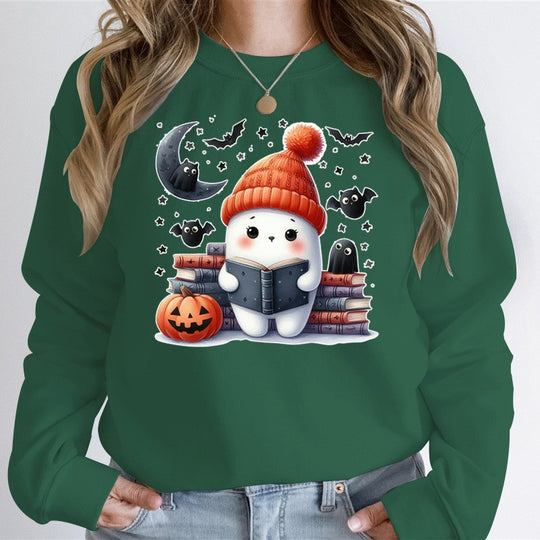 Damen Sweatshirt mit verspieltem Halloween-Motiv und hochwertigem Material EB
