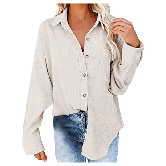 Damen Übergroße Kordbluse EB