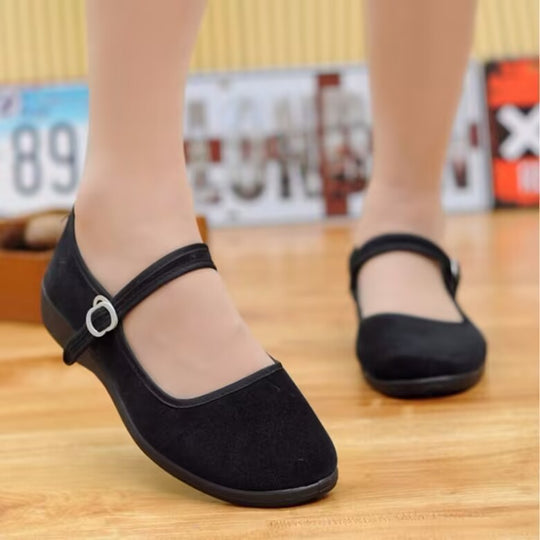 Damen Komfort-Slipper mit verstellbarem Riemen und rutschfester Sohle EB