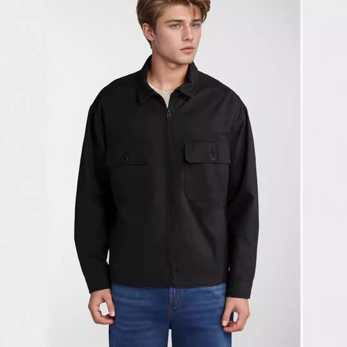 Herren lässige Utility-Jacke mit praktischen Brusttaschen EB