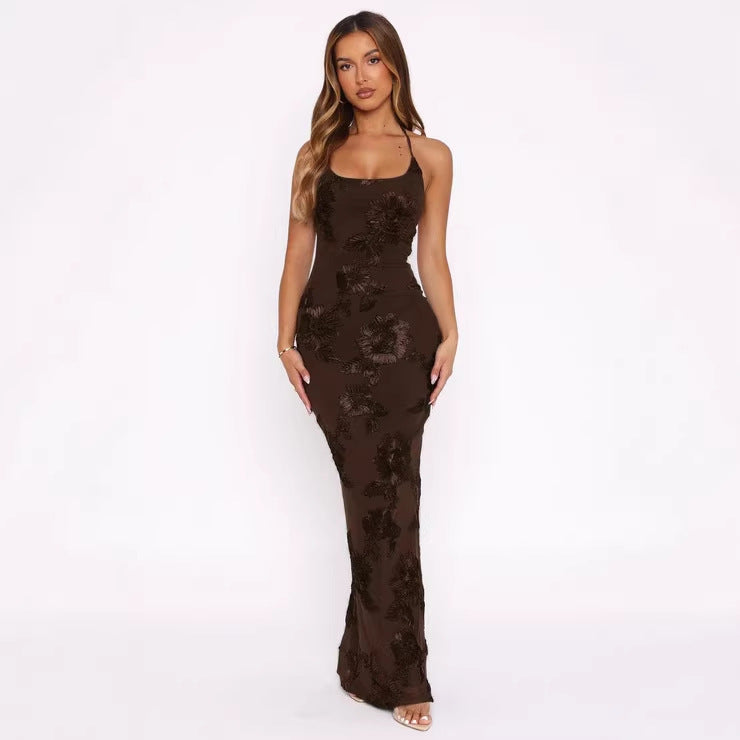 Damen Maxikleid mit floralem Design EB