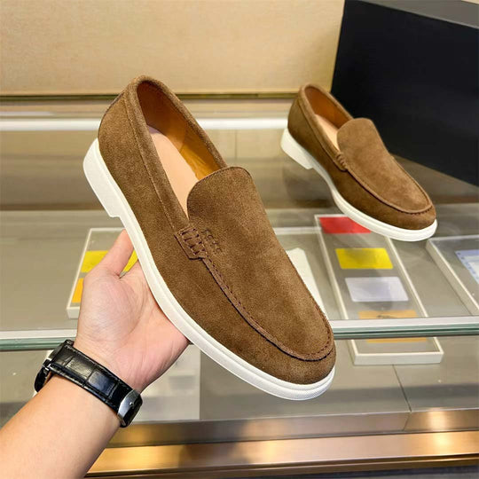 Damen Mokassin Sneakers aus feinem Wildleder mit elastischem Gummizug EB
