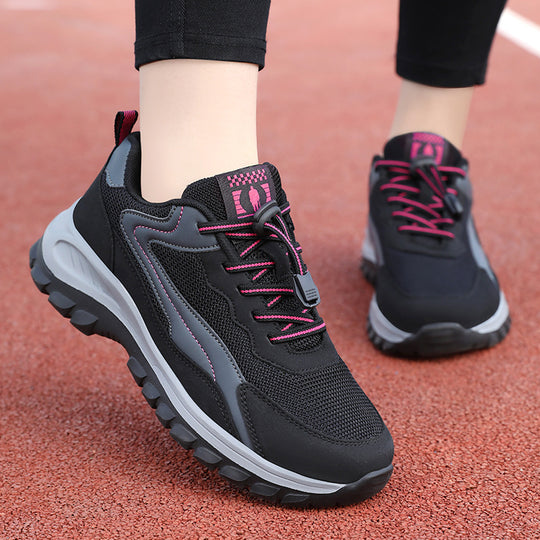 Damen nan robuster Trekking-Sneaker mit profiliertem Geländegriff, stoßdämpfender EVA-Zwischensohle und Schnellzug-Schnürung EB