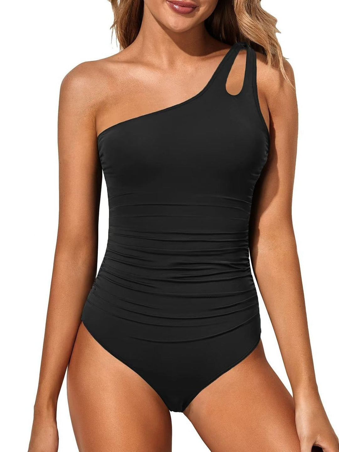 Damen Einseitiger Badeanzug mit Leopardenmuster EB