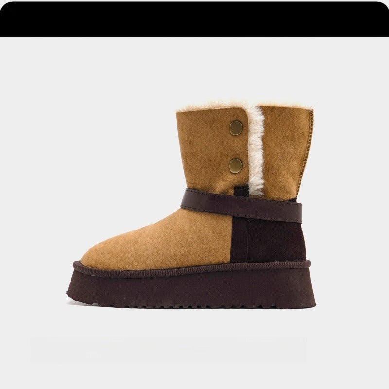 Damen kuschelige Winterstiefel mit warmem Futter und stylishen Details EB