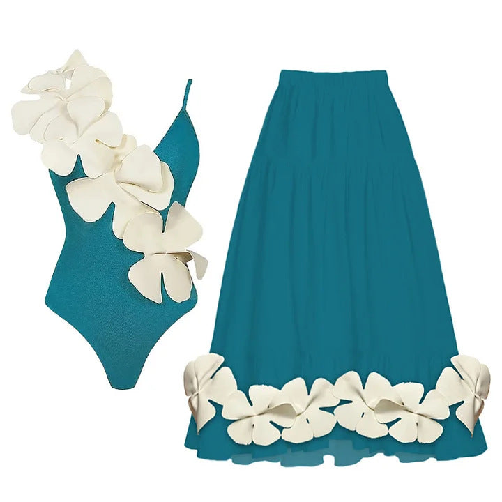 Damen eleganter Badeanzug mit floralem Design EB