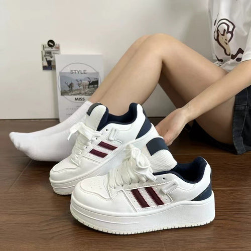 Damen Sportliche Komfort-Sneaker mit Plateau-Sohle und atmungsaktivem Obermaterial EB