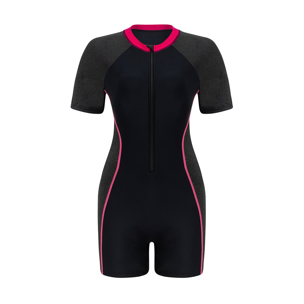 Damen Sportlicher Kurzarm-Schwimmanzug EB