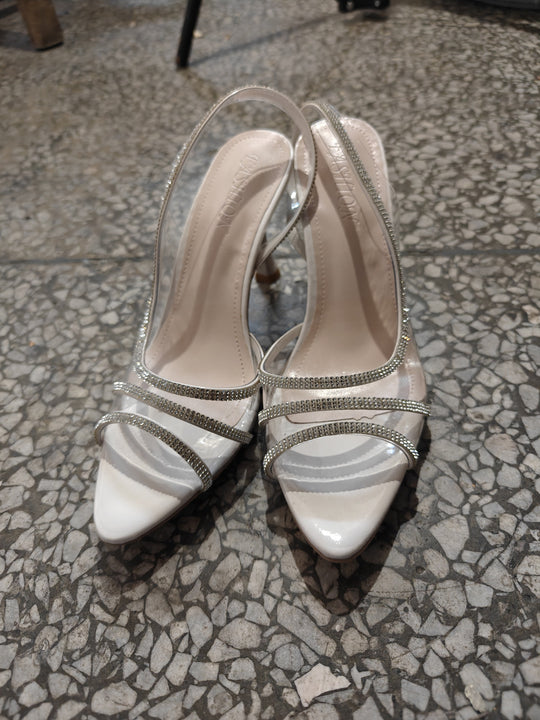 Damen Slingback-Pumps mit funkelnden Strassdetails und elegantem Design EB