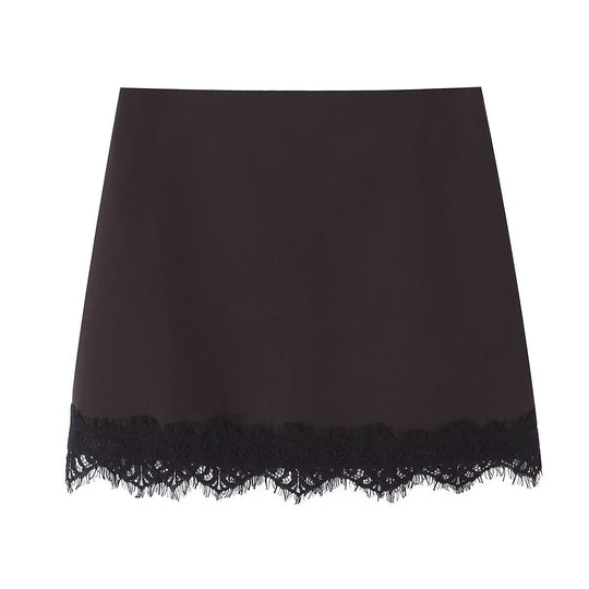 Damenrock mit elegantem Spitzenabschluss und figurbetontem Schnitt EB