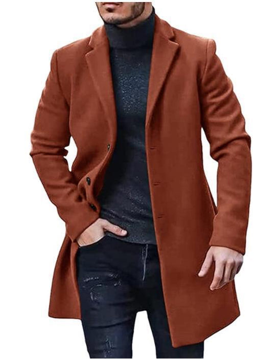 Herren eleganter Wintermantel im klassischen Design EB