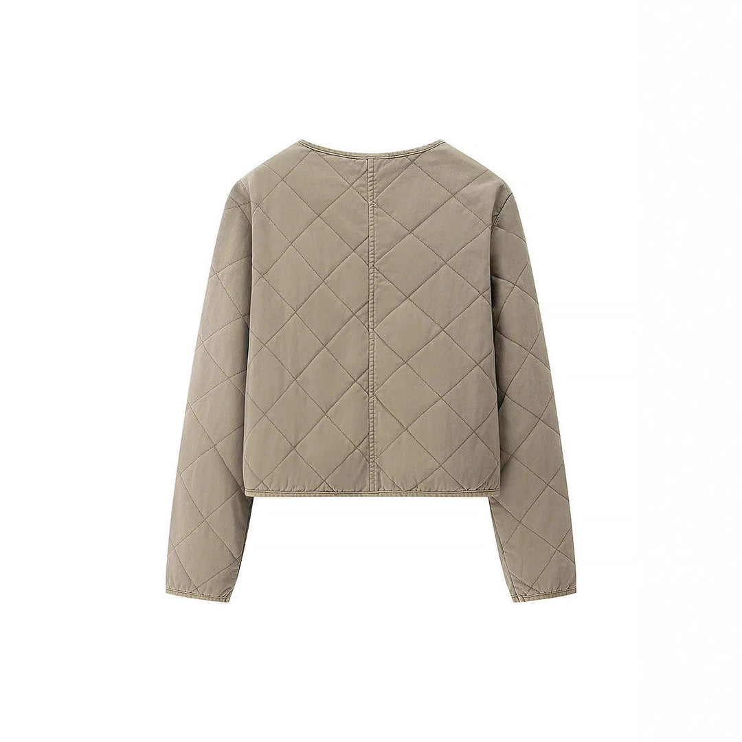 Damen gesteppte Übergangsjacke mit praktischen Taschen und elegantem Stehkragen EB
