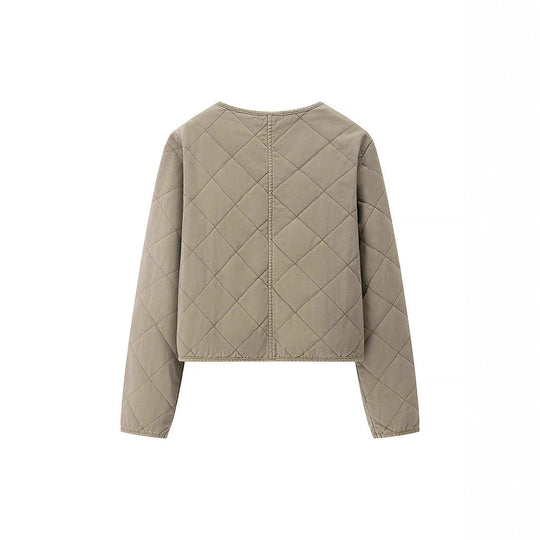 Damen gesteppte Übergangsjacke mit praktischen Taschen und elegantem Stehkragen EB