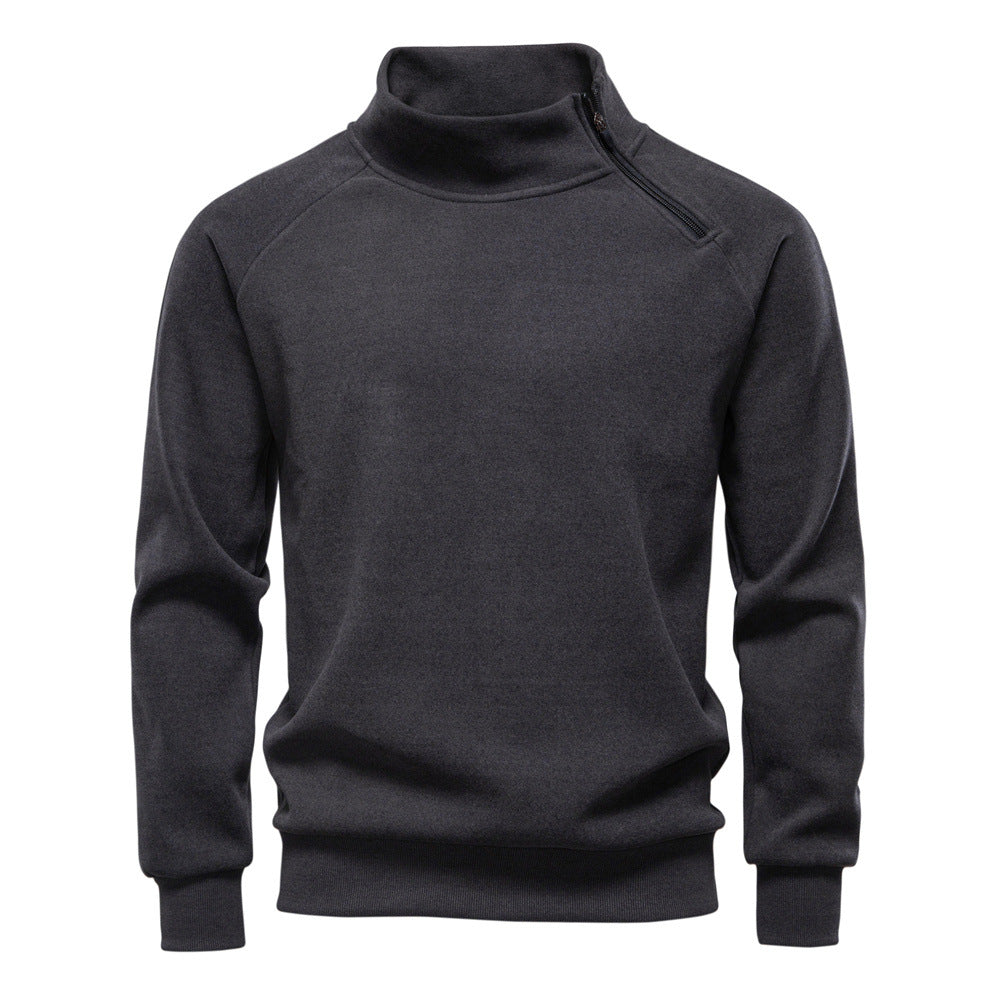 Herren Pullover mit hohem Kragen und praktischem Reißverschluss EB