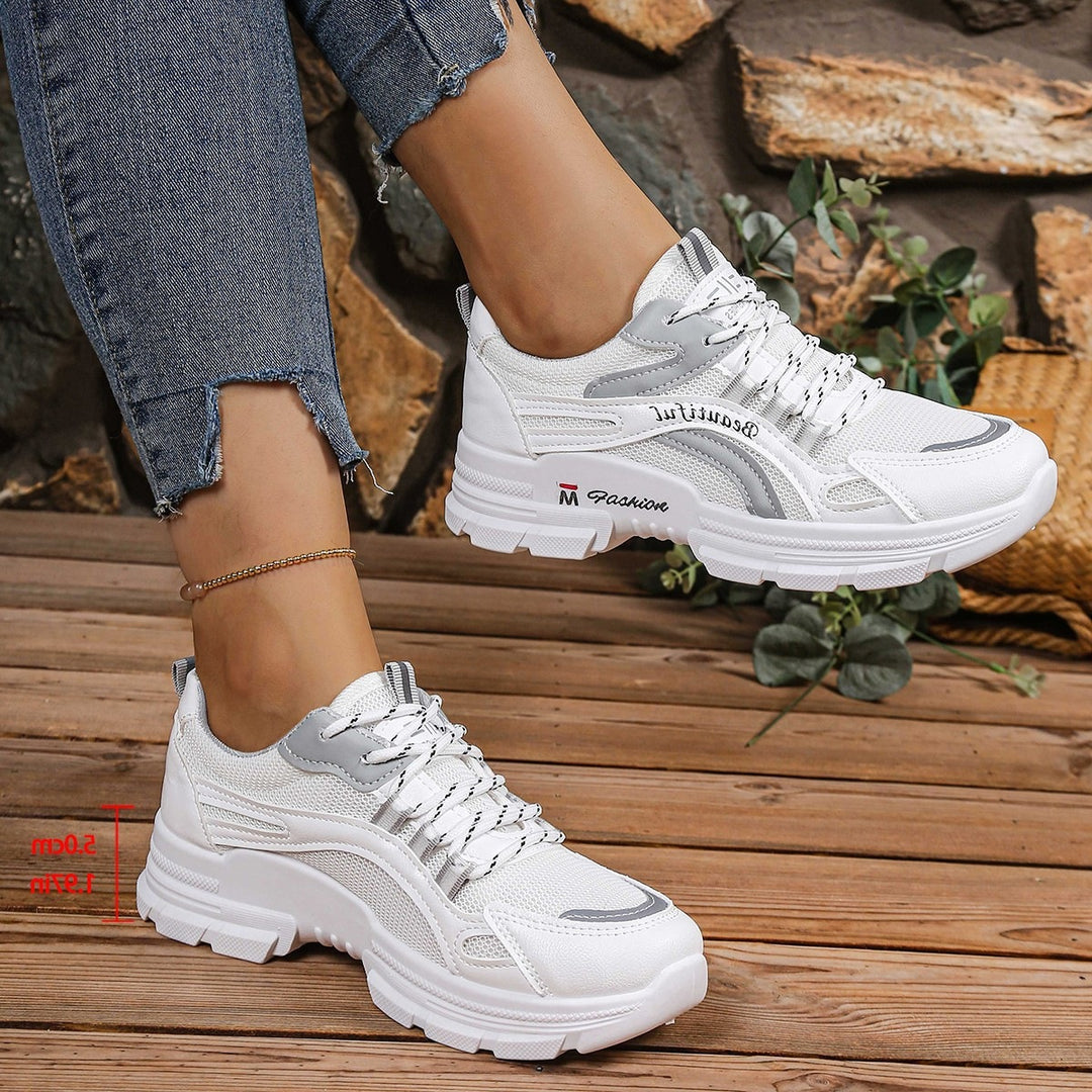 Damen Komfortable Fitness-Sneaker mit atmungsaktiver Oberflächenstruktur EB
