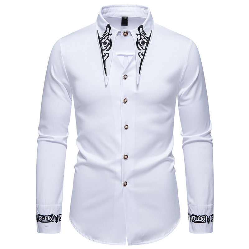 Herren modisches Hemd mit kreativem Kragen-Design EB