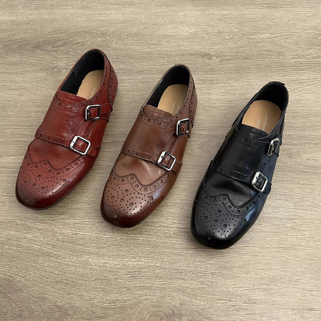 Damen elegante Schnürschuhe mit dekorativem Schnallenverschluss EB