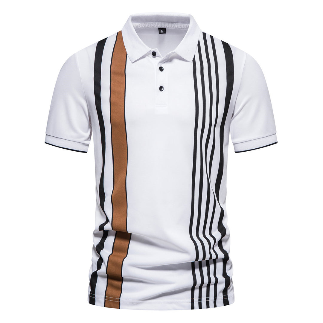 Herren Poloshirt mit modernen Streifen und atmungsaktiven Eigenschaften EB