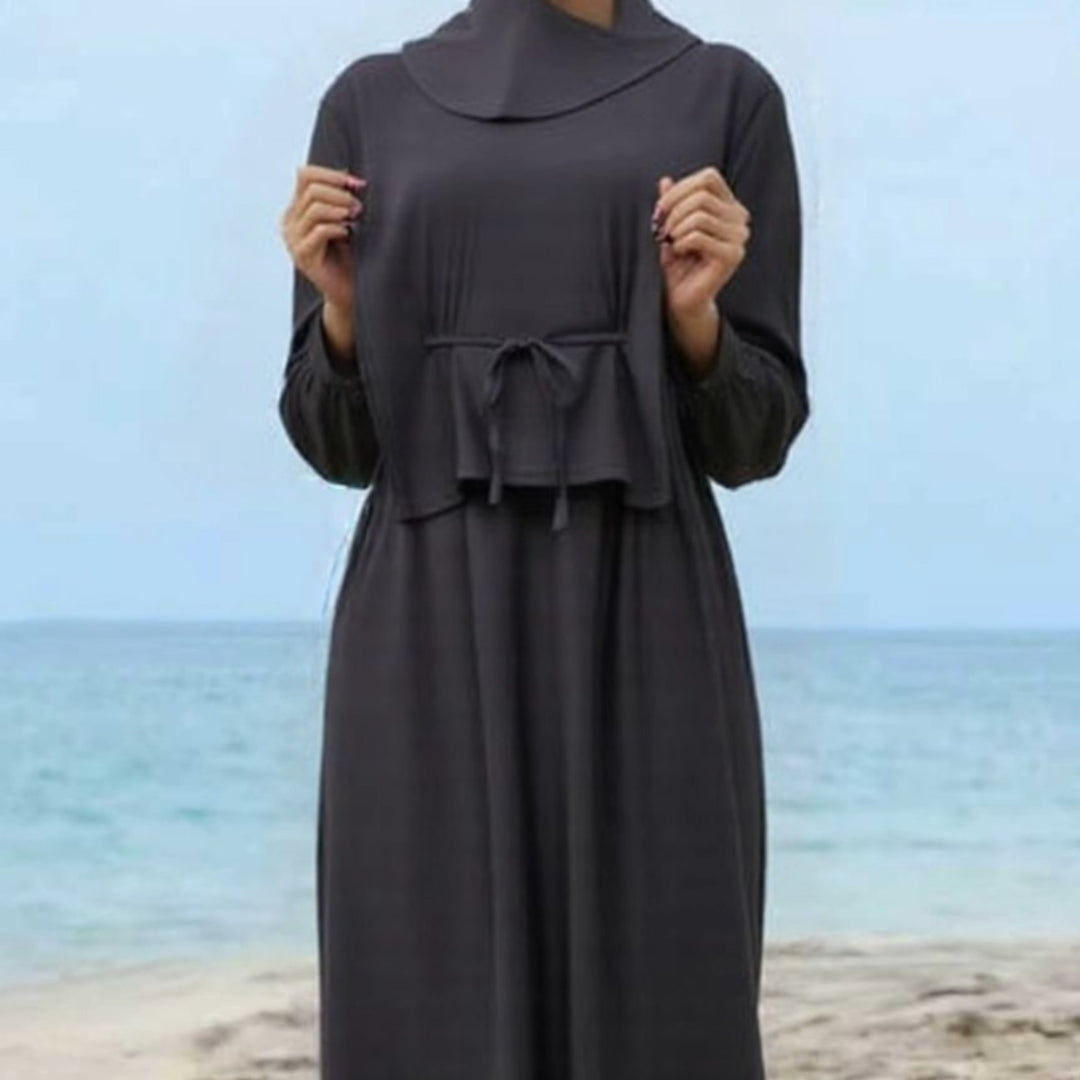 Damen modischer und eleganter Strandanzug mit begleitetem Kopftuch EB