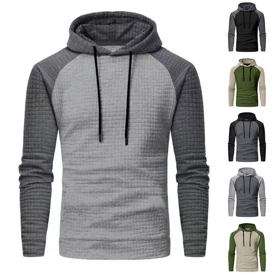 Herren Texturiertes Kapuzen‑Sweatshirt mit Waffelstruktur und Raglanärmeln EB