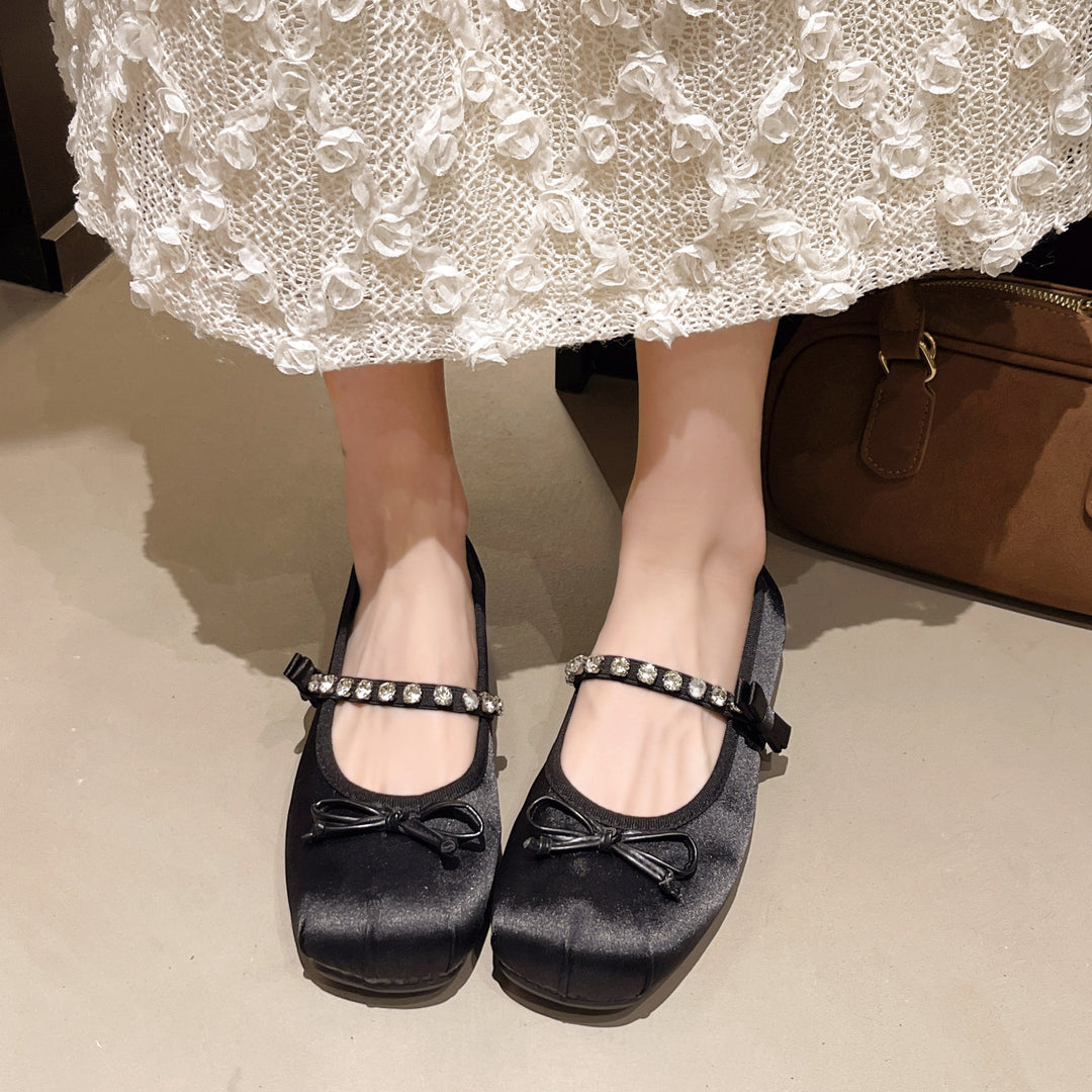 Damen Ballerinas mit dekorativem Riemchen und funkelnden Akzenten EB