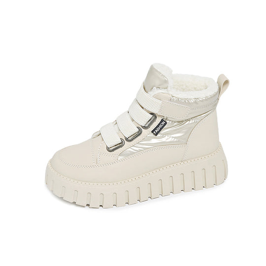 Damen modische High-Top Sneakers mit isolierendem Innenfutter und praktischen Klettverschlüssen EB