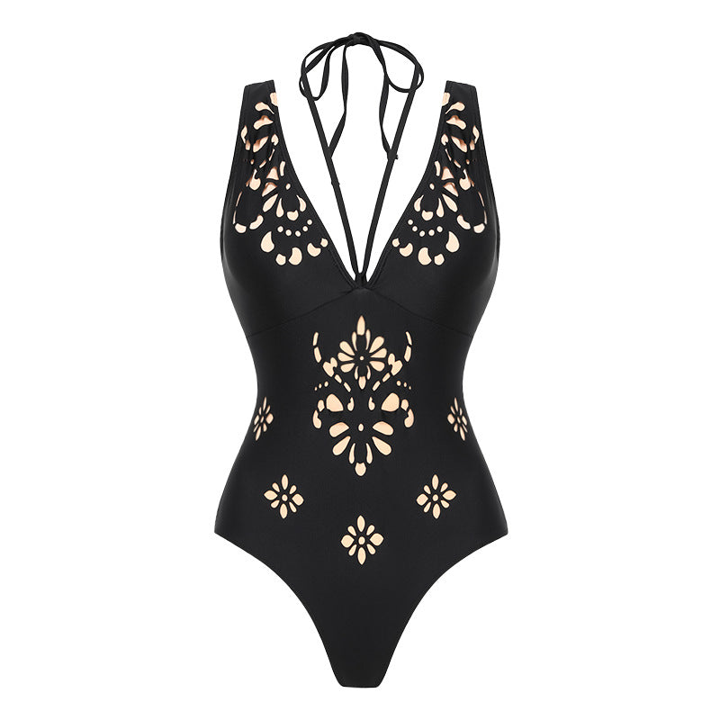 Damen Einteiler Badeanzug mit kunstvollem Cut-Out Design EB