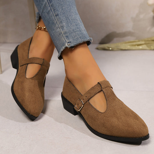 Damen Elegante Ballerinas mit verstellbarem Riemen EB