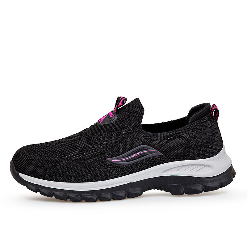 Damen Komfortable Slip-On Sneakers mit flexiblem Strickoberteil EB