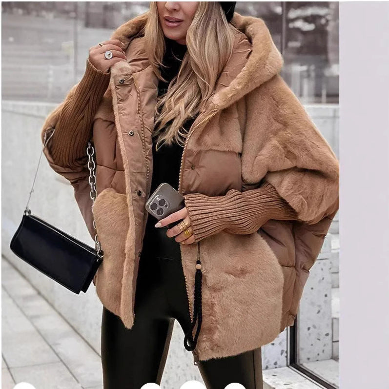 Damen Fleece-Wendejacke mit voluminösem Schnitt und hohem Kragen EB