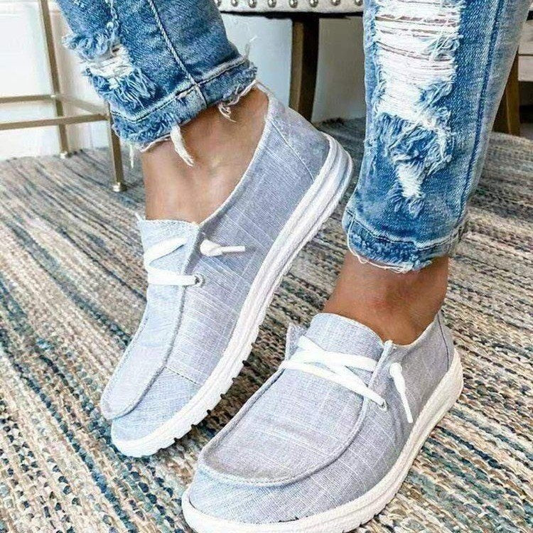 Damen Freizeit-Slip-On Schuhe mit elastischen Schnürdetails und rutschfester Sohle EB