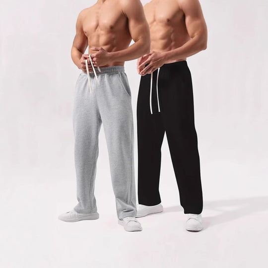 Herren nan locker sitzende Jogginghose aus Baumwollmischung mit elastischem Bund und Seitentaschen EB