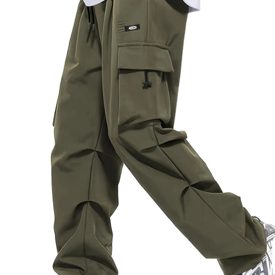 Herren Cargo-Hose mit multifunktionalen Taschen und verstellbarem Bund Hedi-Mode