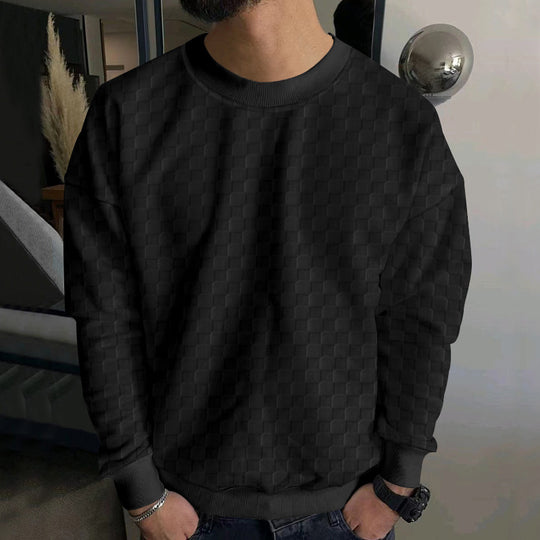Herren modisches Sweatshirt mit strukturiertem Obermaterial und lässigem Schnitt EB