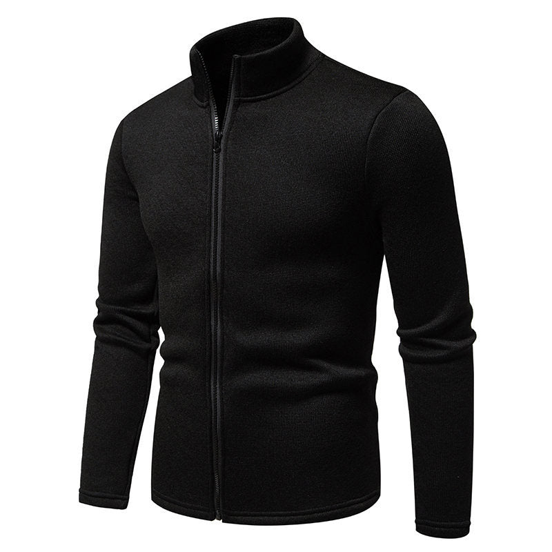 Herren Fleecejacke mit hoher Stehkragen und durchgehendem Reißverschluss EB