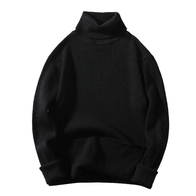 Herren bequemer Rollkragenpullover aus strukturiertem Strick EB