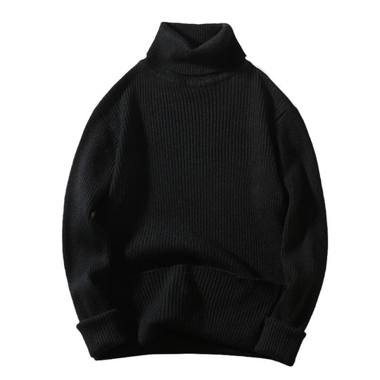 Herren bequemer Rollkragenpullover aus strukturiertem Strick EB
